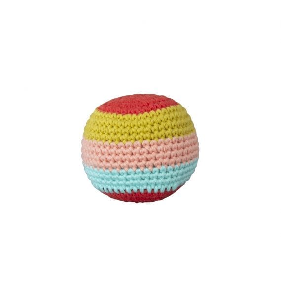 Crochet Ball Stripe with beep coral