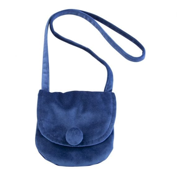 velvet shoulder bag dark blue