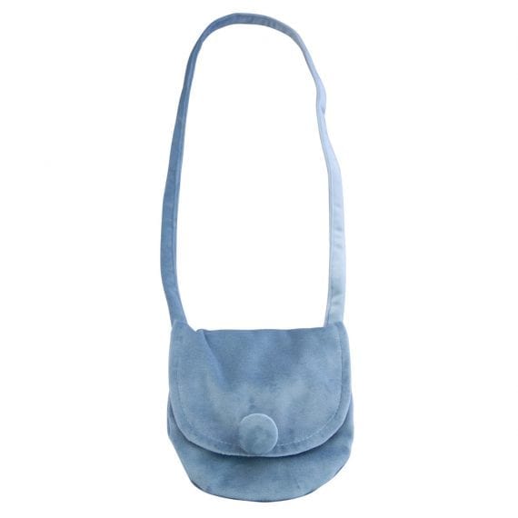 velvet shoulder bag blue