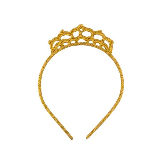 Crochet Hairband Crown Gold
