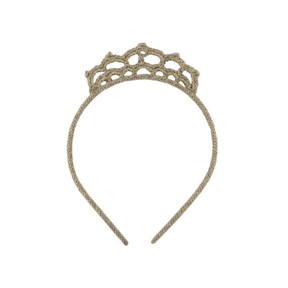 Crochet Hairband Crown Silver