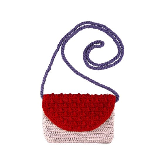 Crochet Bag Lilac Rust Red