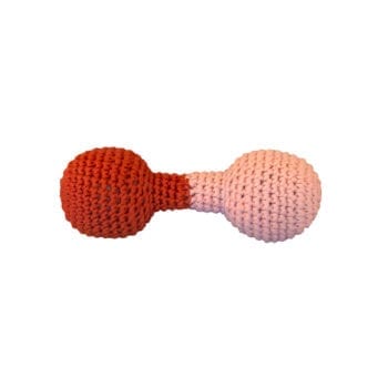 Crochet Dumbbell Rattle Pink Red