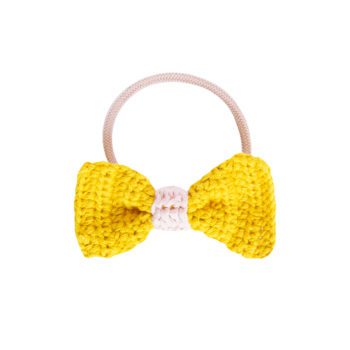 Crochet Hair Elastics Yellow Pink