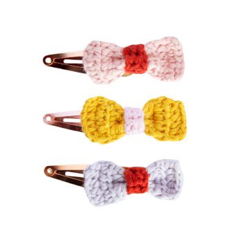 Crochet Hairclips Bow Assorted Set