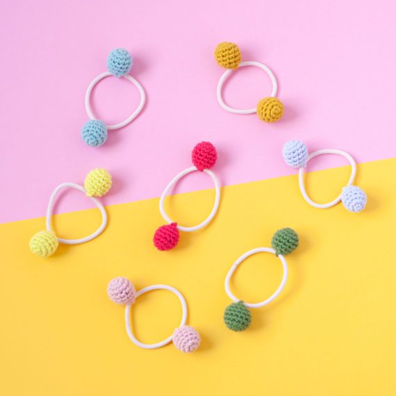 Hair Elastic Crochet Balls