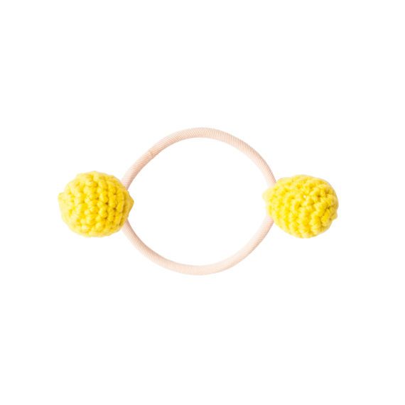 Hair Elastic Crochet Balls Lemon