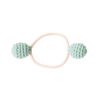 Hair Elastic Crochet Balls Mint