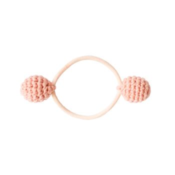 Hair Elastic Crochet Balls Pink