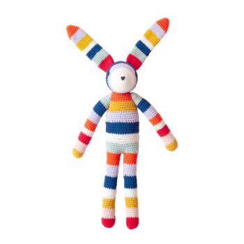Crochet Long Ear Bunny Rainbow