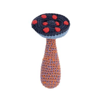 Crochet Rattle Kusama Mushroom Blue