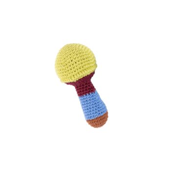 Pre-Order: Crochet Rattle Mushroom Lime