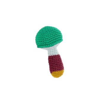 Pre-Order: Crochet Rattle Mushroom Green
